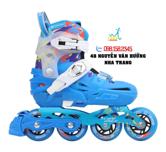 Giày Patin Trẻ Em Flying Eagle S6C 3 Màu Đen/ Hồng/ Xanh