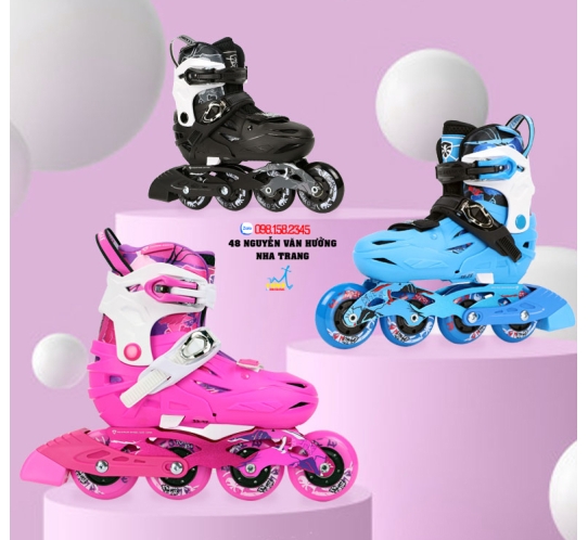Giày Patin Trẻ Em Flying Eagle S5S+ New 3 Màu Đen/ Hồng/ Xanh