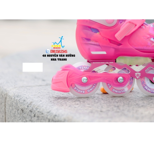 Giày Patin Trẻ Em Flying Eagle L8 3 Màu New Đen/Hồng/Xanh