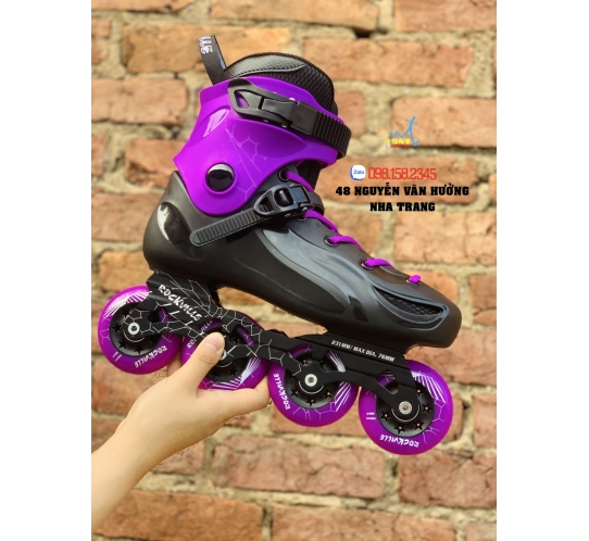 Giày Patin Người Lớn Flying Eagle RockVille E3 2 Màu Đen/ Tím